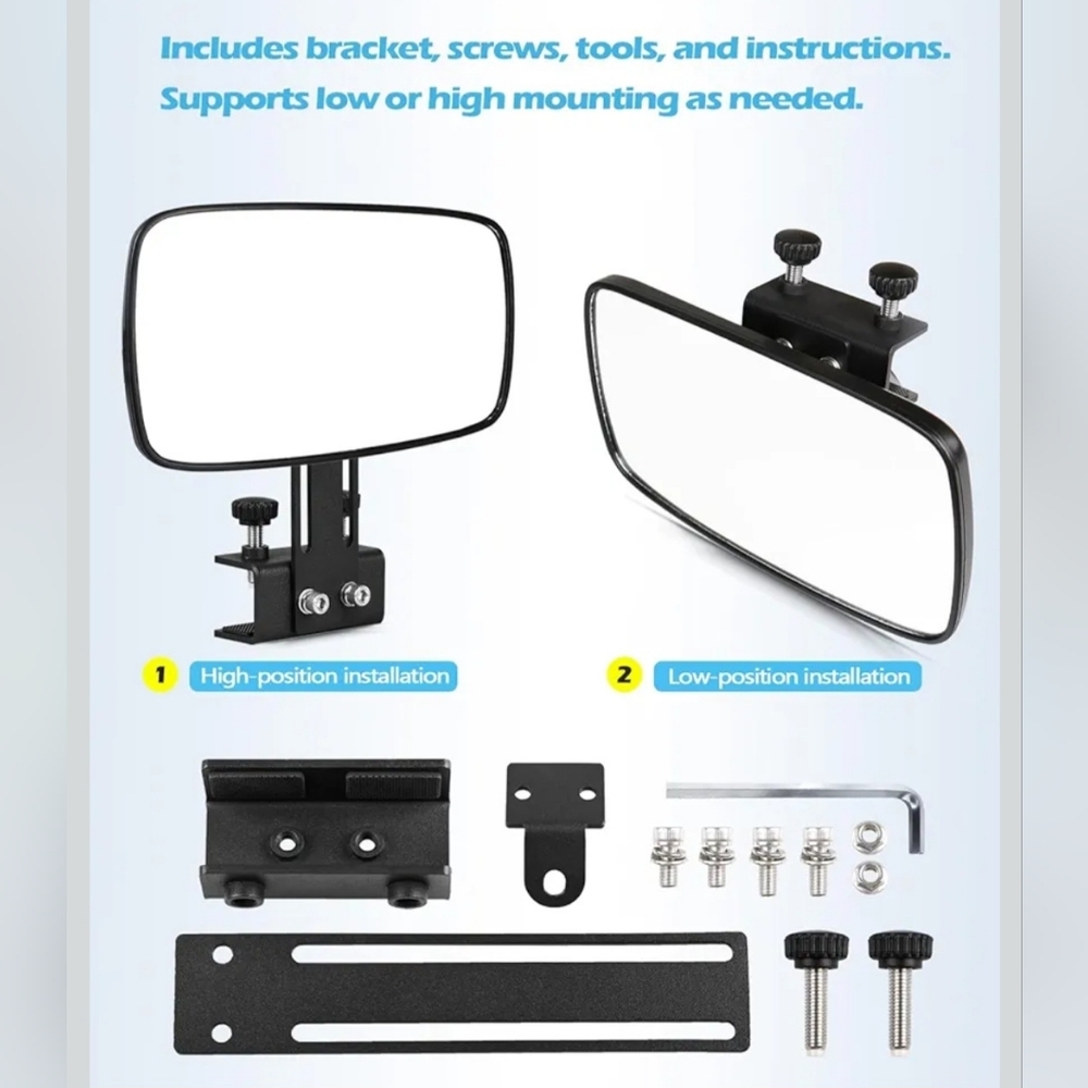Universal Marine Rear View Mirror - Black - Picture 11 of 14